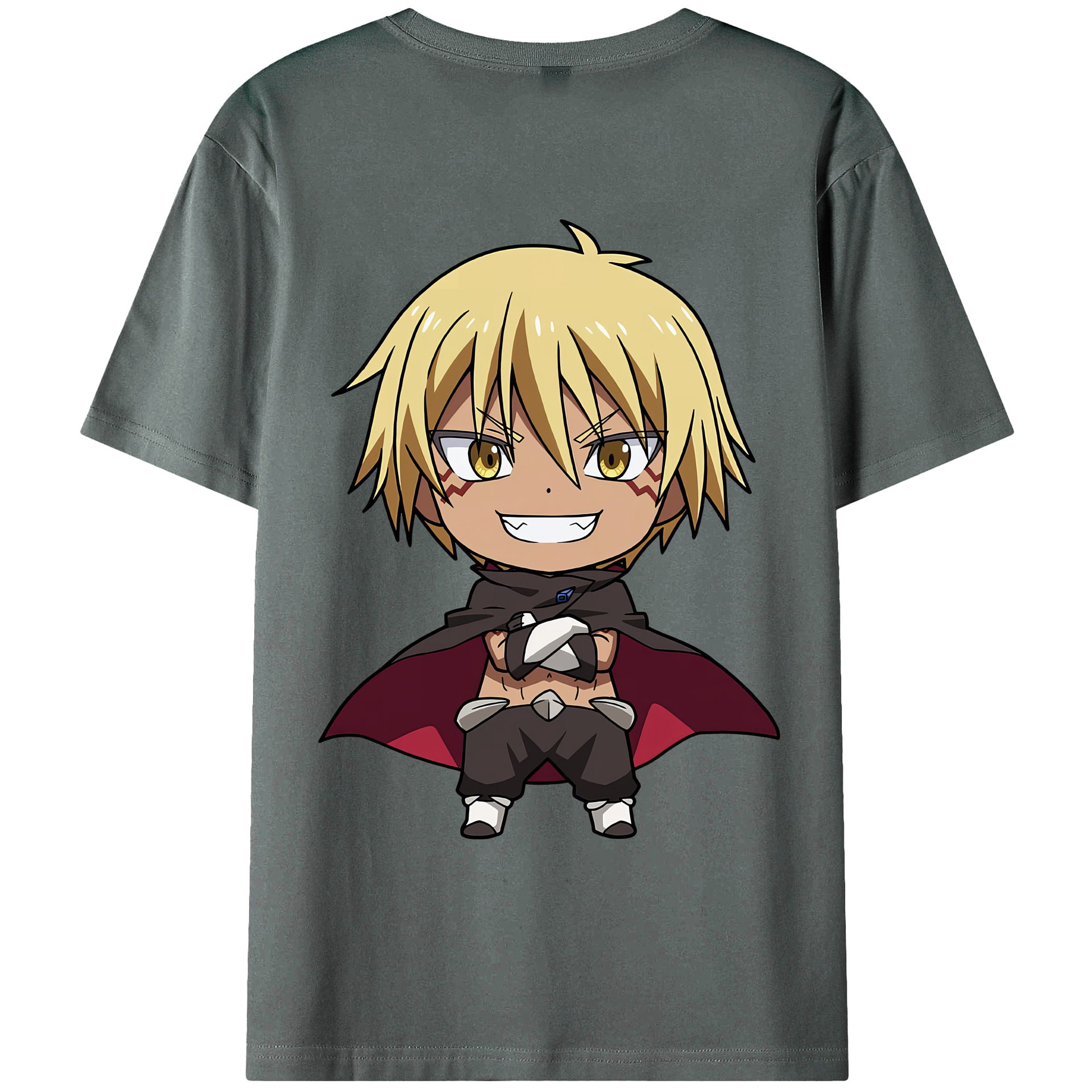 （画像用） 転スラ Regarding Reincarnated to Slime 綿100％ メンズ半袖Tシャツ（バックプリント） 通気性